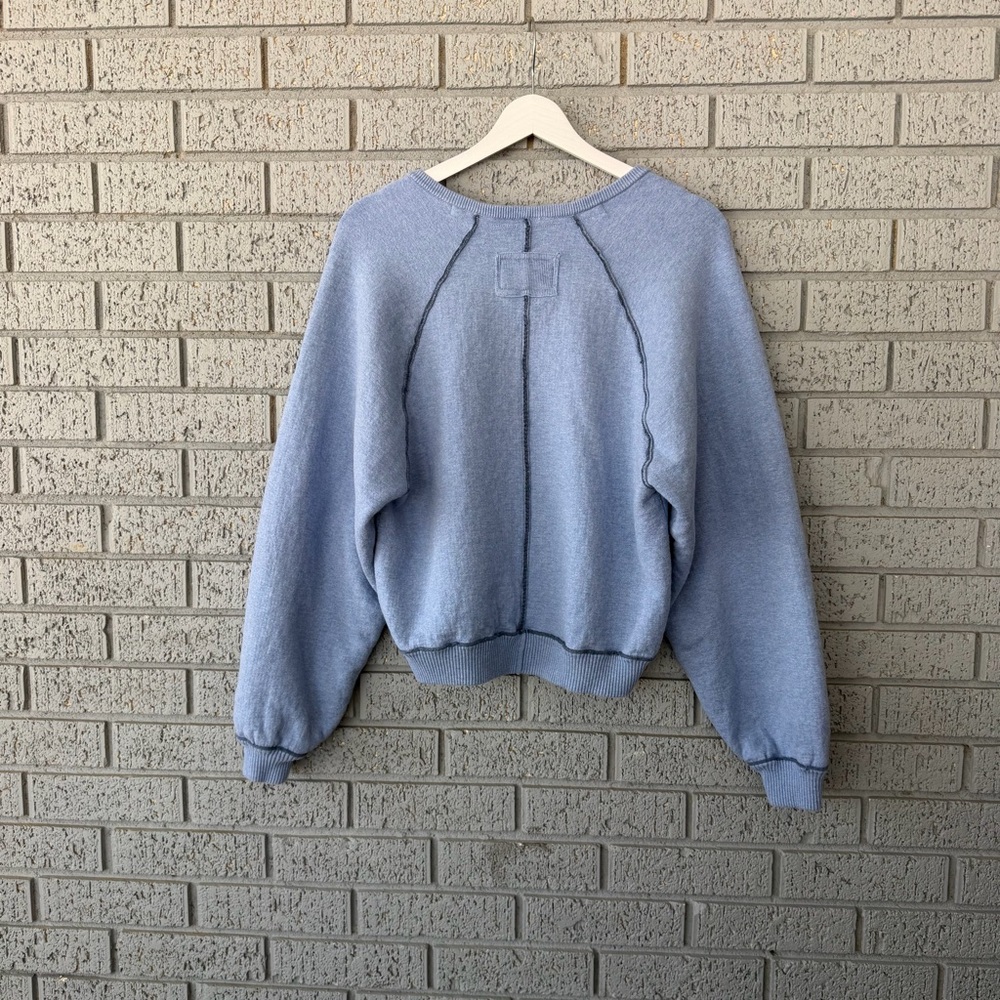 Free People Midnight Pullover Blue Size XS Heavy Weight Slouchy Fit - Picture 5 of 5